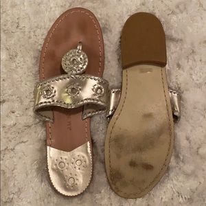 Jack Rogers Platinum Whipstitch Thong